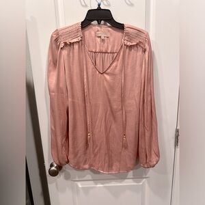 Pink long sleeve boho top